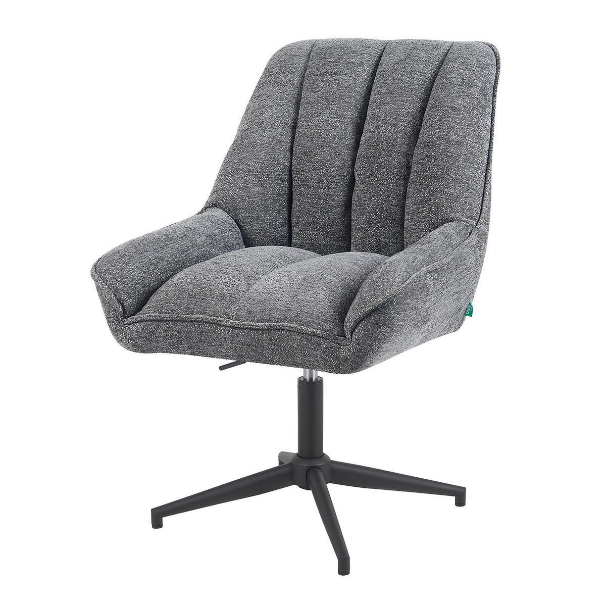 BÜROSTUHL Mika-Yara - Schwarz/Grau, Textil/Metall (60/85/68cm) - DUBI Möbel