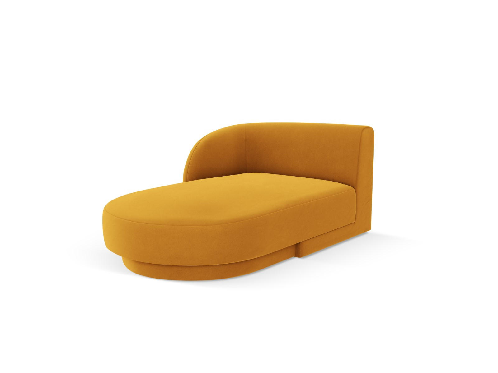 CHAISELONGUE links Miley aus Samt gelb - Gelb, Textil (90/70/156cm) - Micadoni