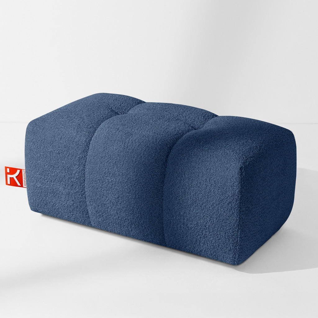 Thumbnail - Konsimo® Pouf, Dunkelblau, Holz, Textil, 96x45x50 cm, Wohnzimmer, Hocker, Poufs