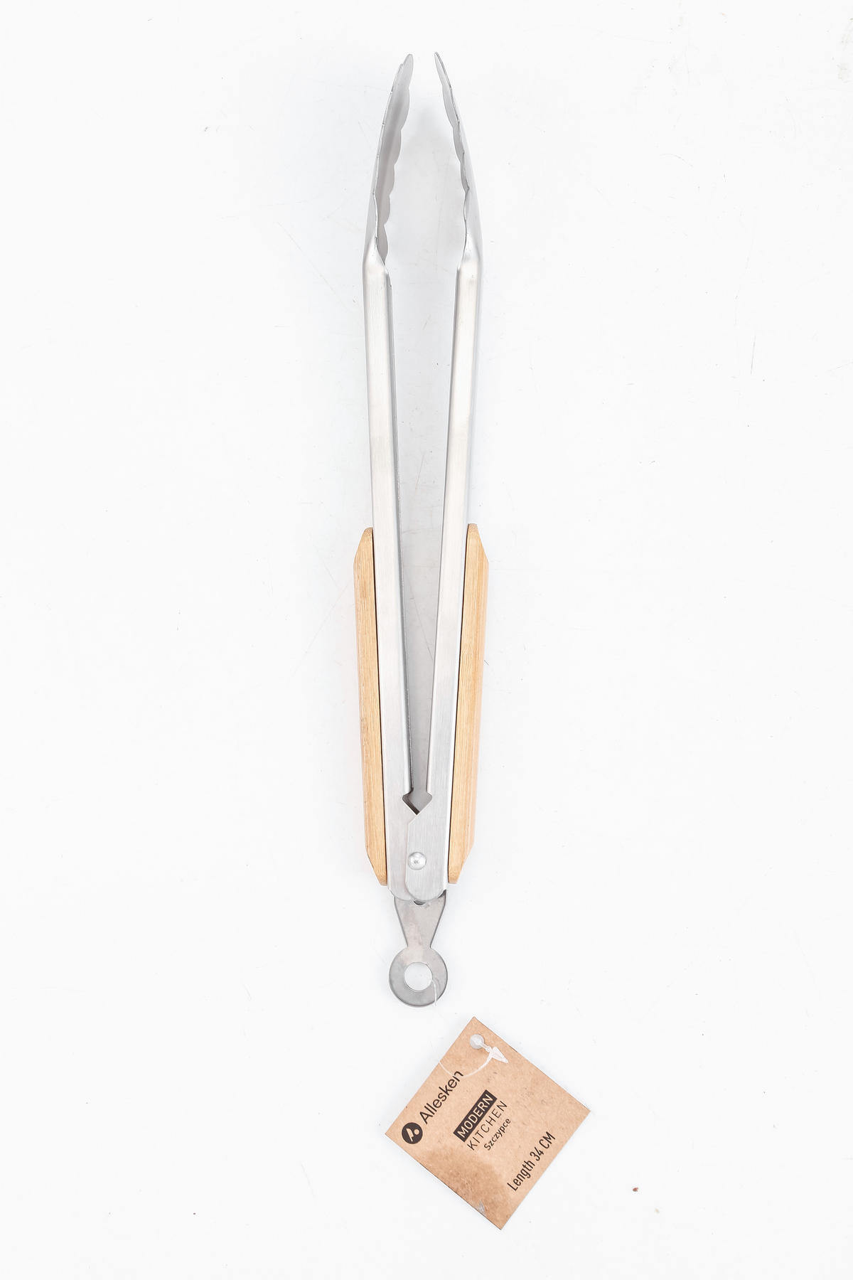 KÜCHENZANGE Modern Kitchen Naturfarbe Silber 34/1/34 cm Holz - Silberfarben/Naturfarben, Holz/Metall - Mondex