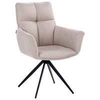 JÍDELNÍ ŽIDLE otočná Látka Béžová Corbie - béžová, textil (62/89/67cm) - Beliani