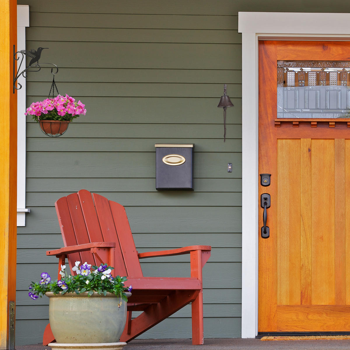 ZVONEK u dveří - hnědá, kov (11/13/15cm) - Relaxdays