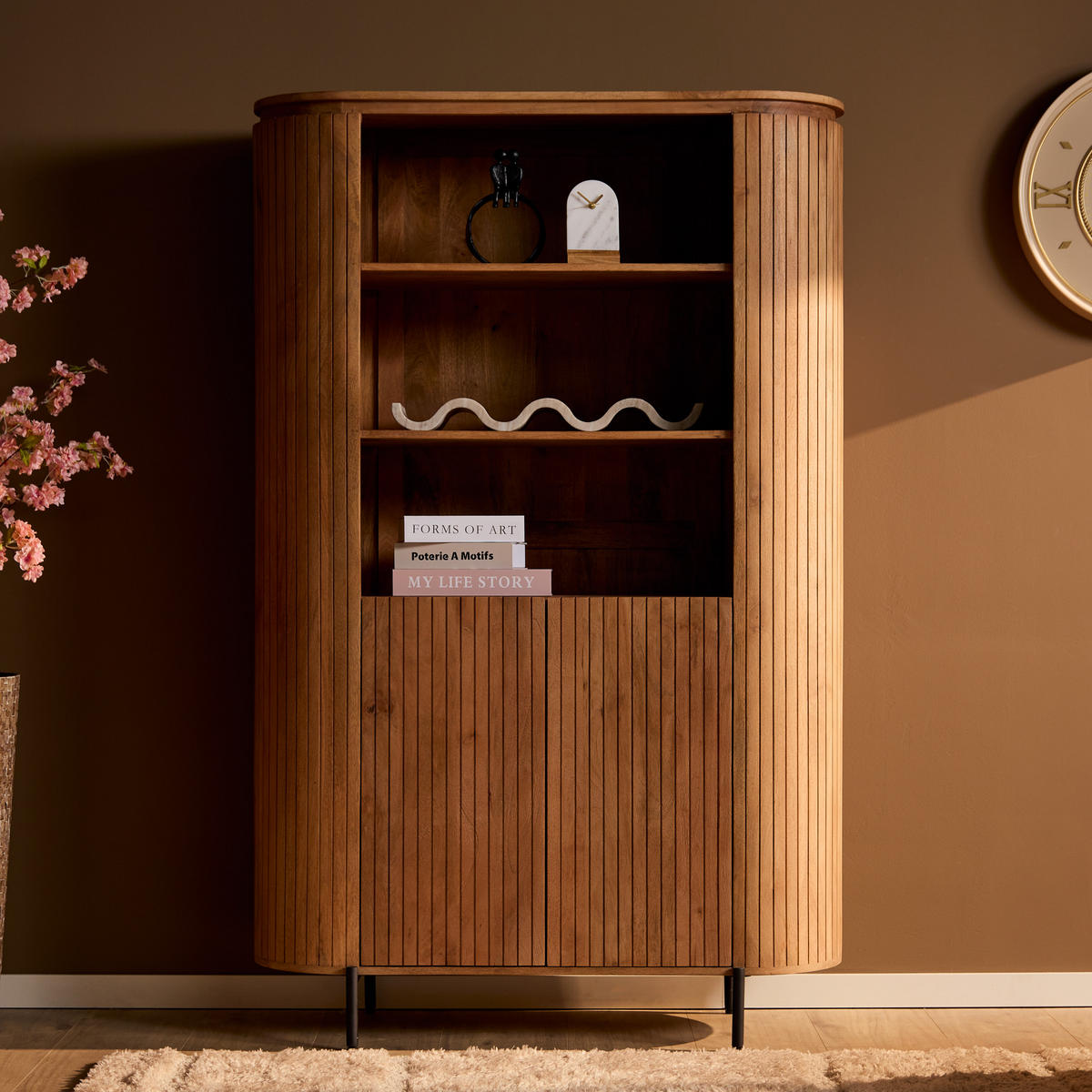 HIGHBOARD Helena Mangoholz Natur Natur - Naturfarben, Holz (115/180/45cm) - Villa Möbel