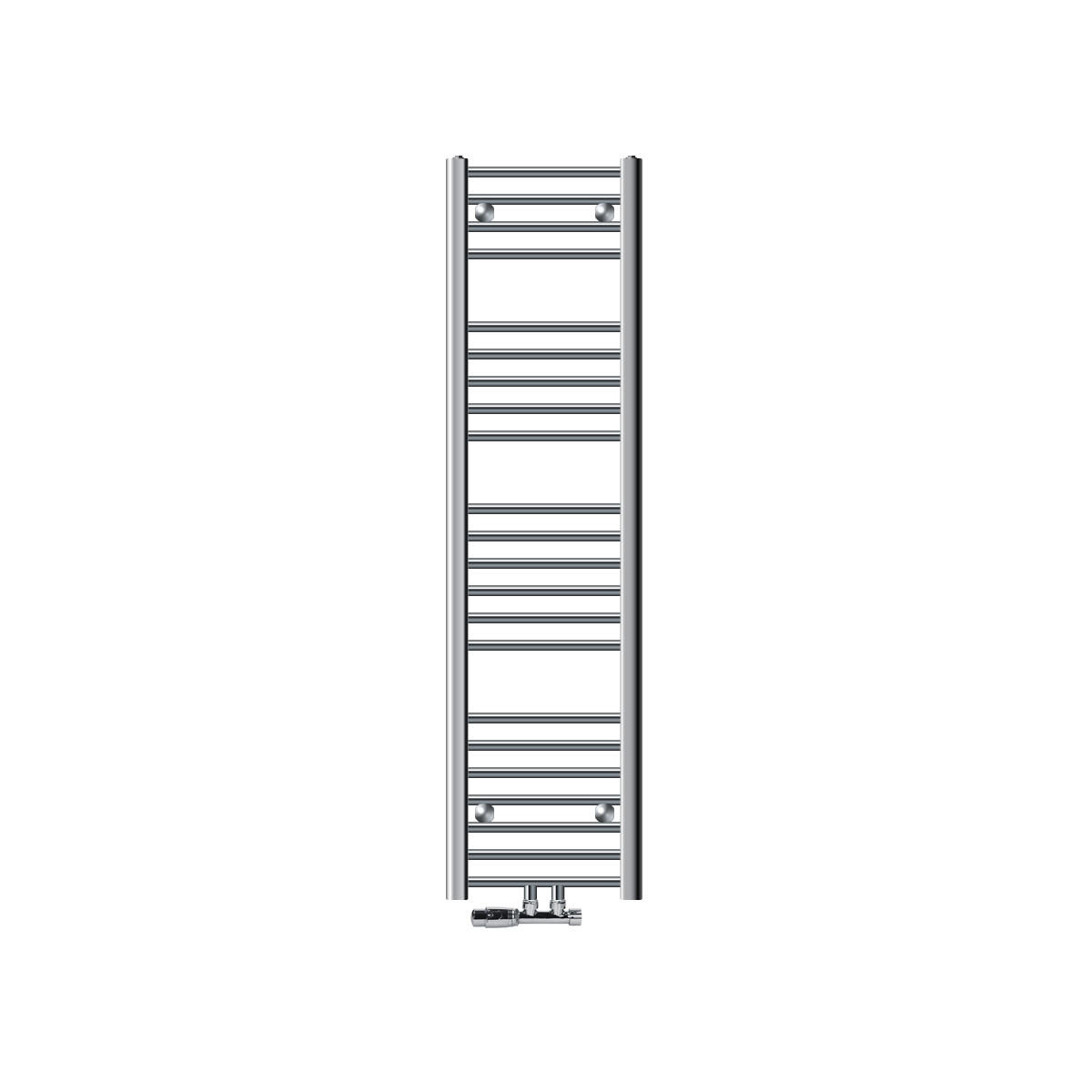 BADHEIZKÖRPER Sahara 300x1400 mm Chrome gerade mit Ventil Eckform - Chromfarben, Metall (30/140/3cm) - LuxeBath
