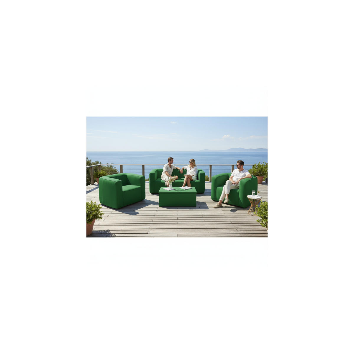 SESSEL aufblasbar - Innen- und Außenbereich - Farbe Grün - Grün, Kunststoff (66/78/93cm) - Terracotta