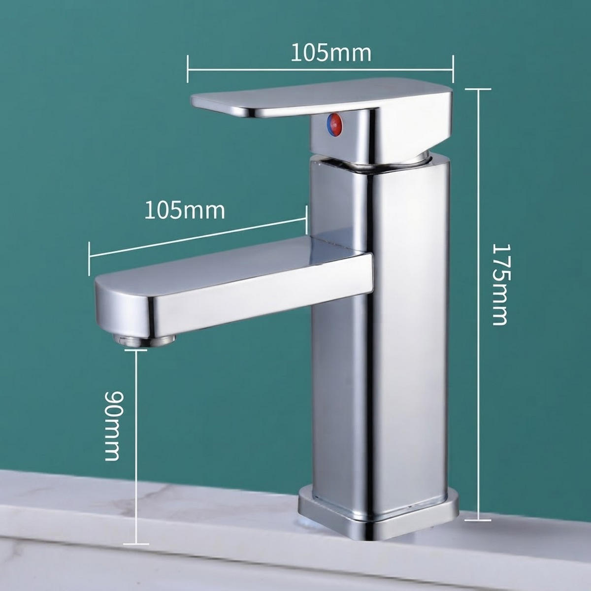 BADEZIMMERARMATUR, 175 x 155 mm, silber - Silberfarben, Metall (25/5/19cm) - Vallsero