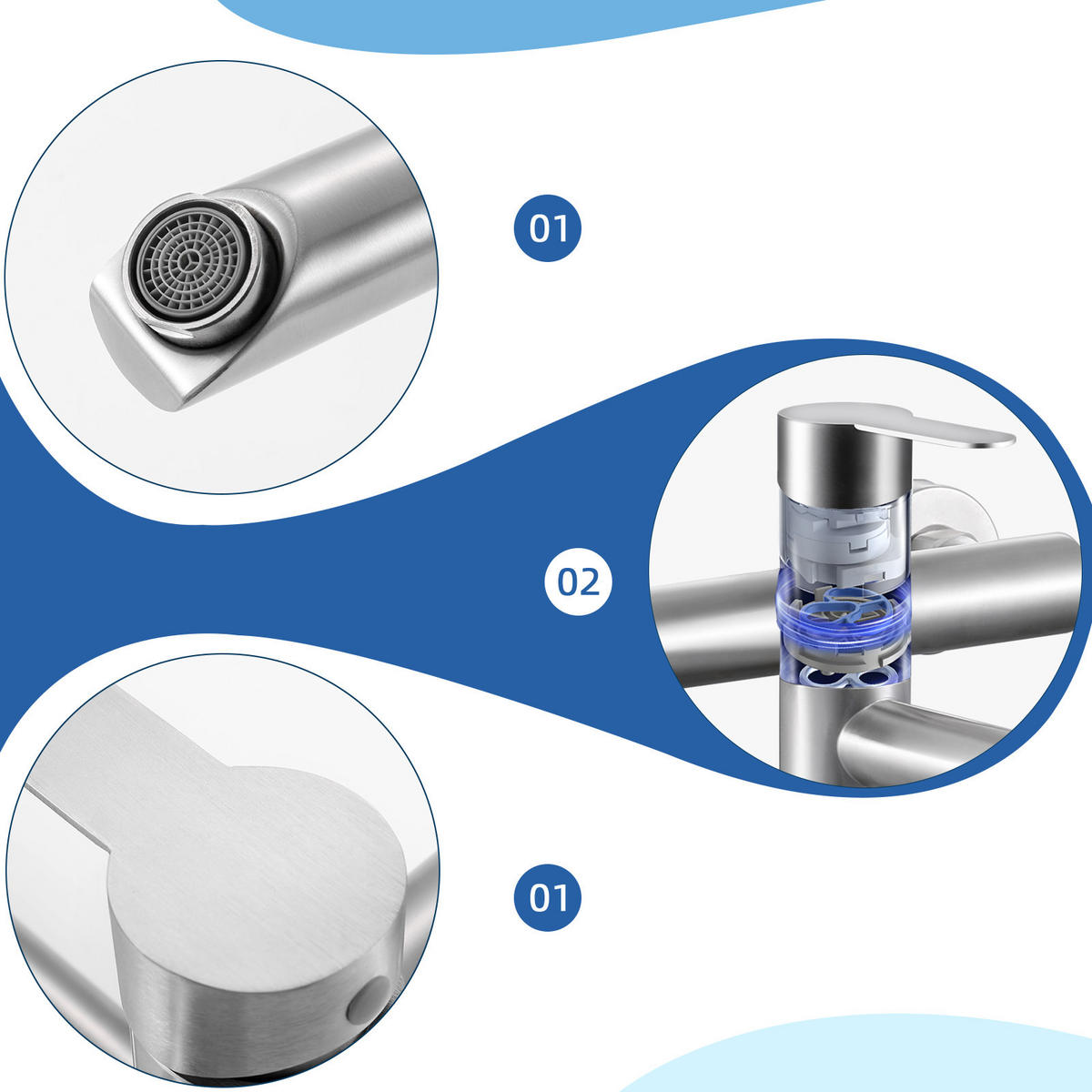 BRAUSESET Sprütz 15/12.8/21.5 cm - Silberfarben, Metall (15/12.8/21.5cm) - ZMH