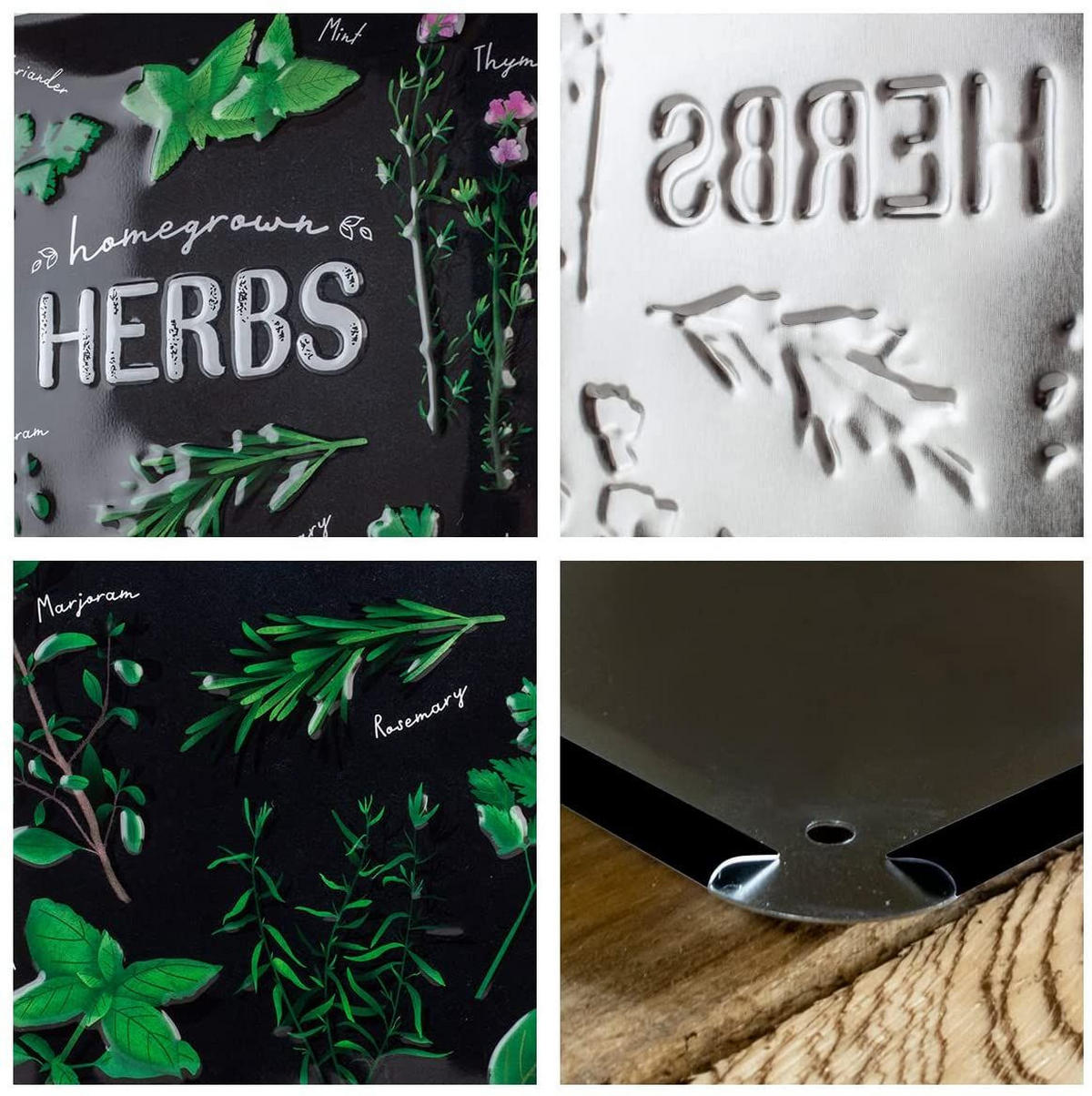 BLECHSCHILD 20/30 cm Home & Country Homegrown Herbs - Multicolor, Metall (20/30/0.2cm) - Nostalgic-Art