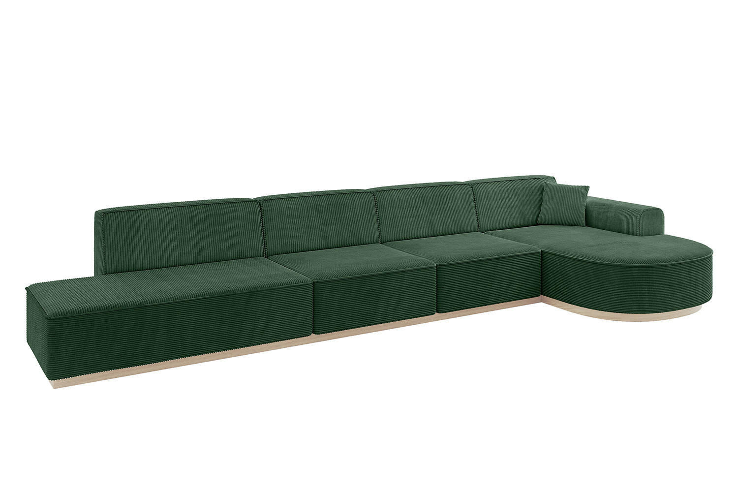 ECKSOFA Ottomane Rechts ARRIO-L3 - 413x171x83 cm Grün - Grün, Holzwerkstoff/Textil (413/171cm) - ALTDECOR