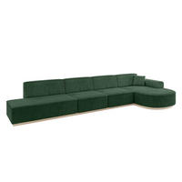 ECKSOFA Ottomane Rechts ARRIO-L3 - 413x171x83 cm Grün - Grün, Holzwerkstoff/Textil (413/171cm) - ALTDECOR