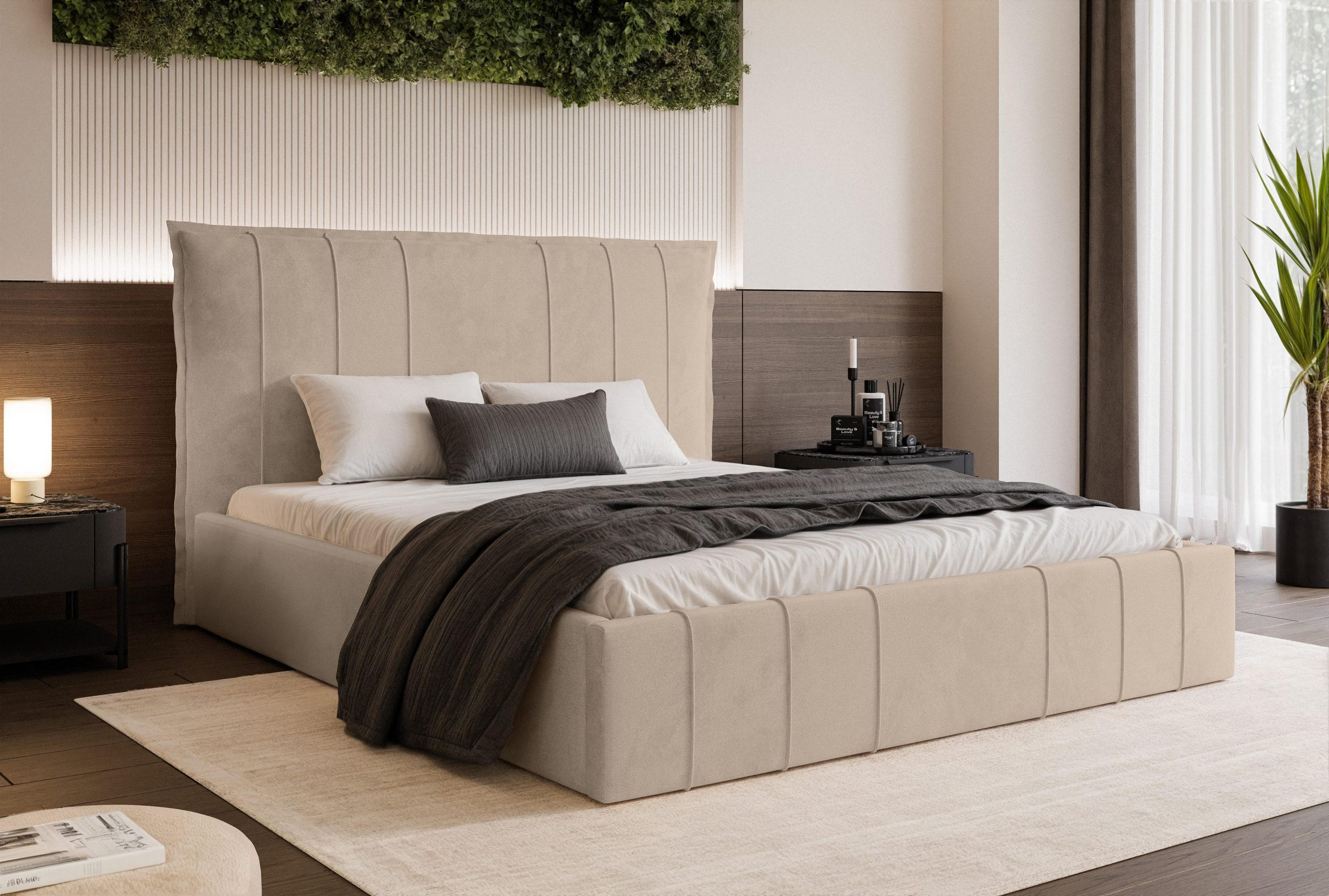 POLSTERBETT Acate 120x200 cm, Beige - Beige, Textil (120/200cm) - Fedve