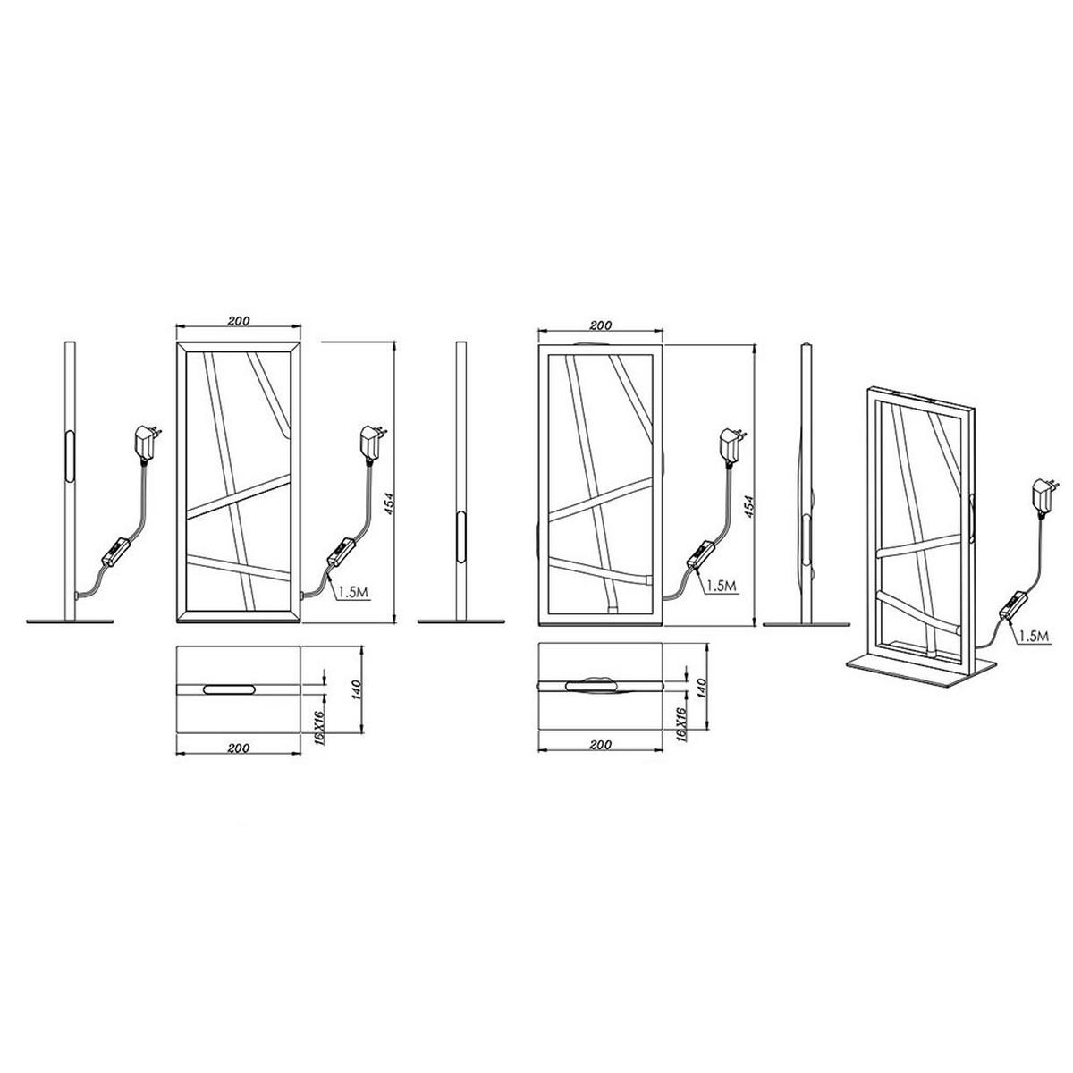 LED TISCHLEUCHTE KAIA Schwarz Metall - Schwarz, Metall (20/14/45.4cm) - Globo Lighting