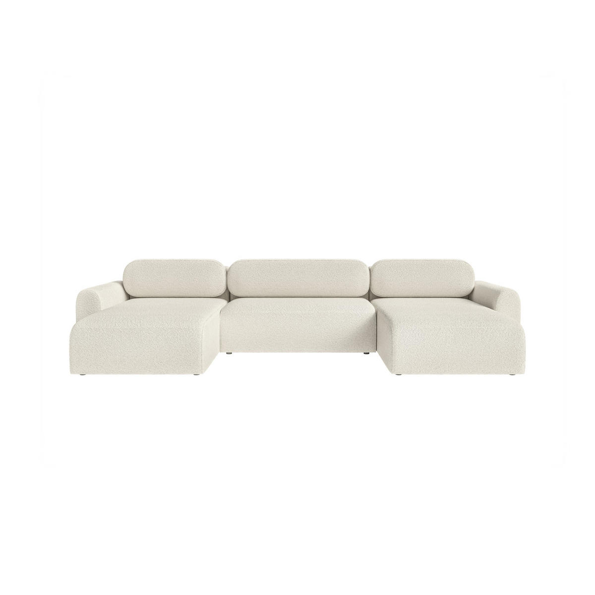 WOHNLANDSCHAFT Lome U mit Schlaffunktion, Weiß - Weiß, Textil (386/70/185cm) - Fedve
