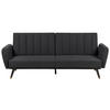 3-SITZER-SCHLAFSOFA Samtstoff schwarz Vimmerby - Schwarz, Textil (212/90/80cm) - Beliani