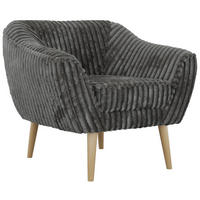 SESSEL PIRS - Grau Cord - Holzbeine - Buchefarben/Grau, Holzwerkstoff/Textil (80/75/74cm) - MKS