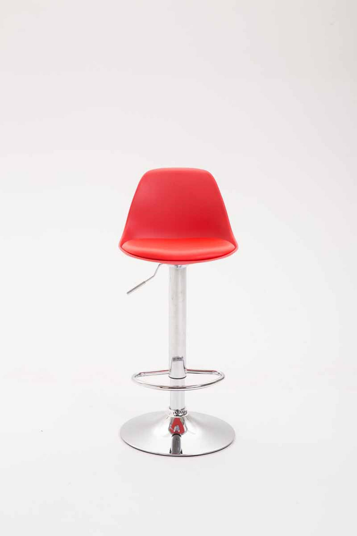 BARHOCKER Kunststoff rot - Chromfarben/Rot, Kunststoff/Metall (39/82/43cm) - CLP