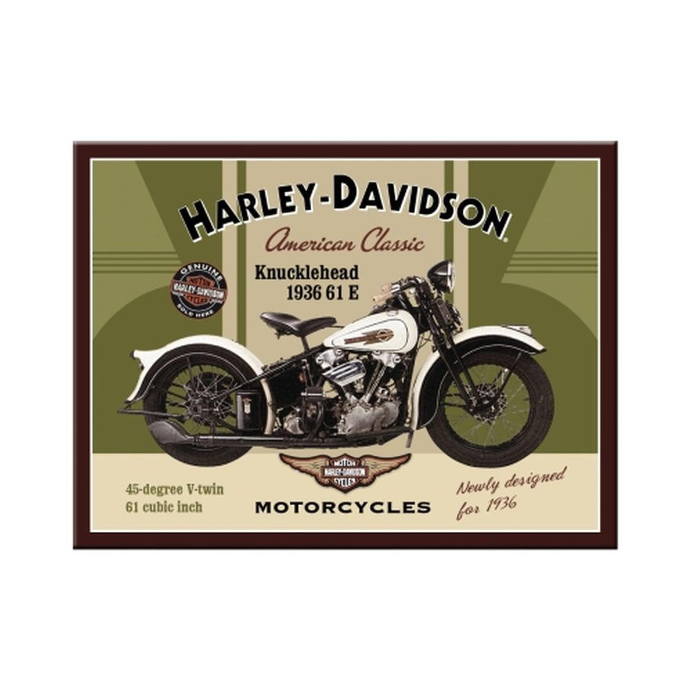 MAGNET 6/8 cm Harley-Davidson Knucklehead - Multicolor, Metall (8/6/0.1cm) - Nostalgic-Art