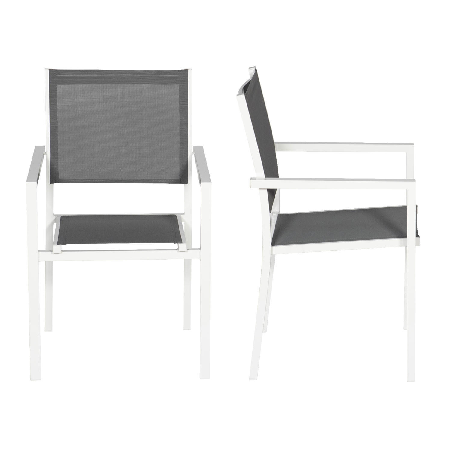 STÜHLE Weiß und Grau 4er-Set - Weiß, Kunststoff (57/89.5/56.5cm) - Happy Garden