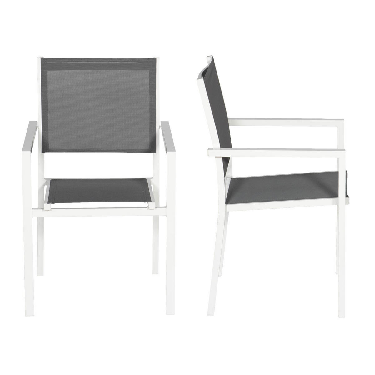 STÜHLE Weiß und Grau 4er-Set - Weiß, Kunststoff (57/89.5/56.5cm) - Happy Garden