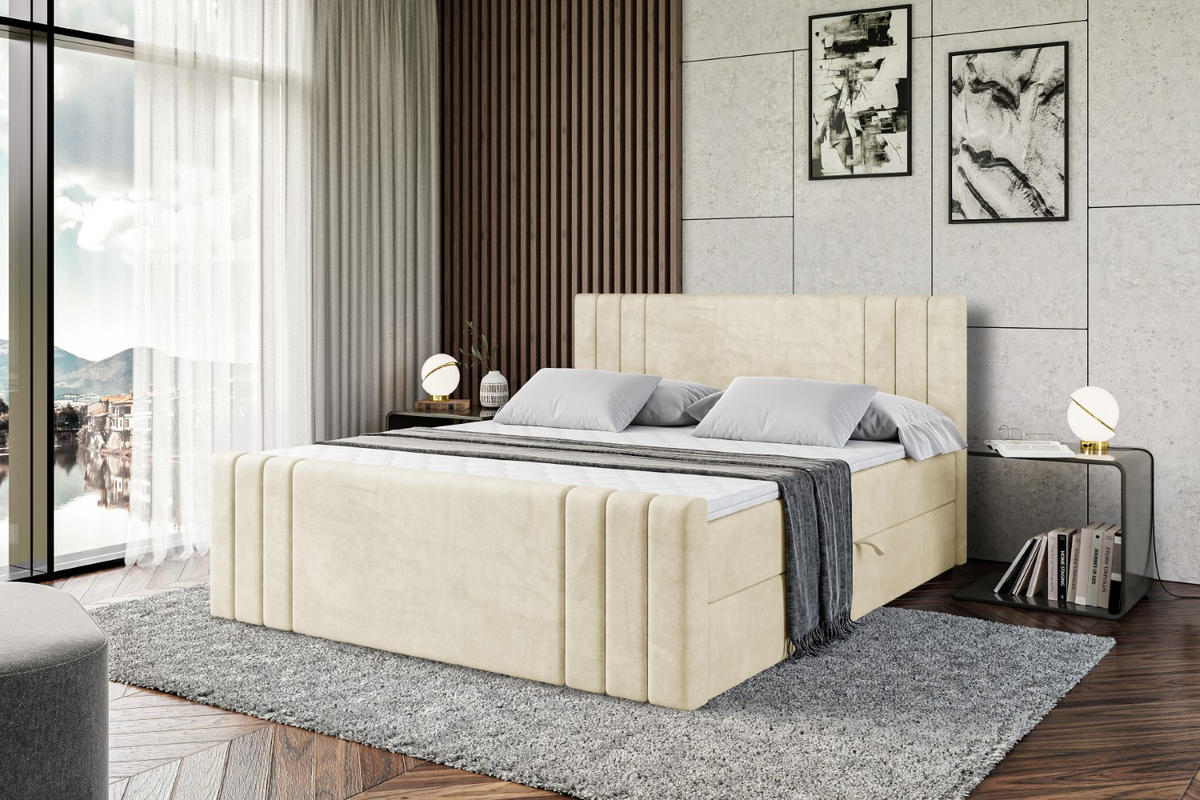 BOXBETT CELESTIA-Z - 200x200 cm - H3 - Beige - Beige, Holzwerkstoff (200/200cm) - ALTDECOR