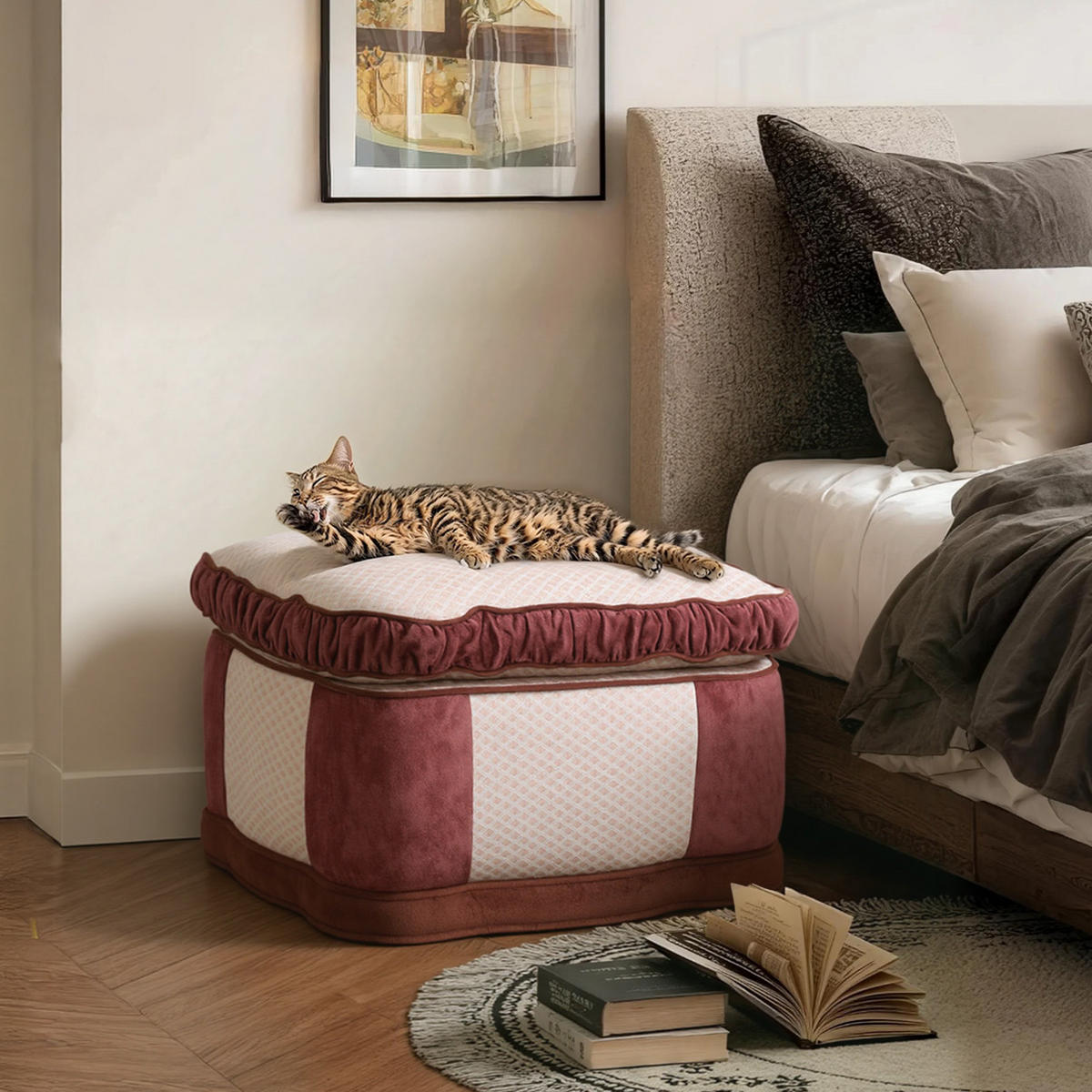 POUF Hocker, Rosa - Pink, Textil (69/40/69cm) - Vercart