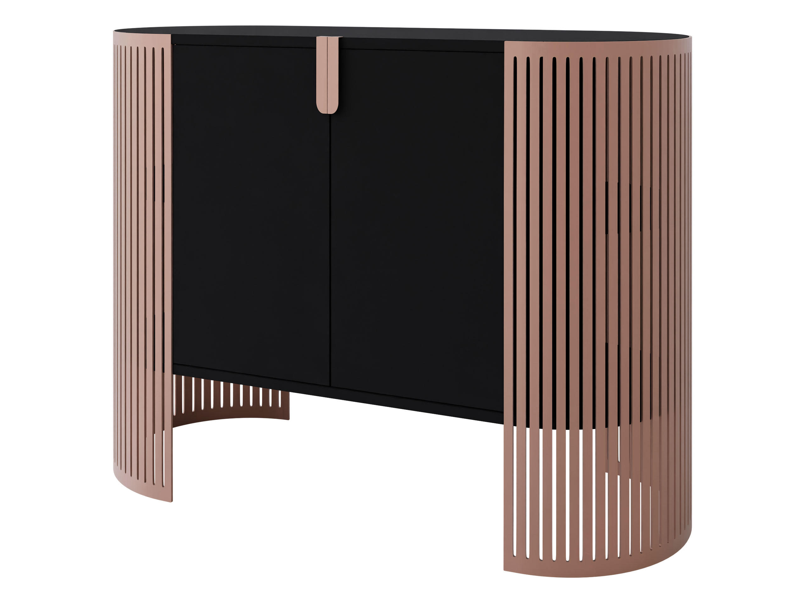 KOMMODE Fikoli Ember - Messingfarben/Schwarz, Holzwerkstoff/Metall (120/90/40cm) - MIRJAN24