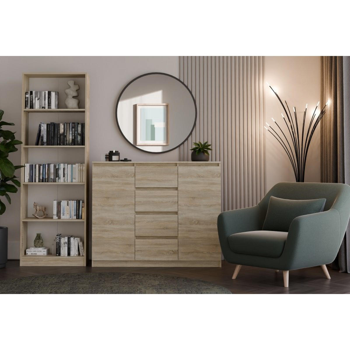 KOMMODE Sonoma Eiche 120/97/40 - Sonoma Eiche, Holzwerkstoff (120/97/40cm) - RAUMHIRSCH FURNITURE