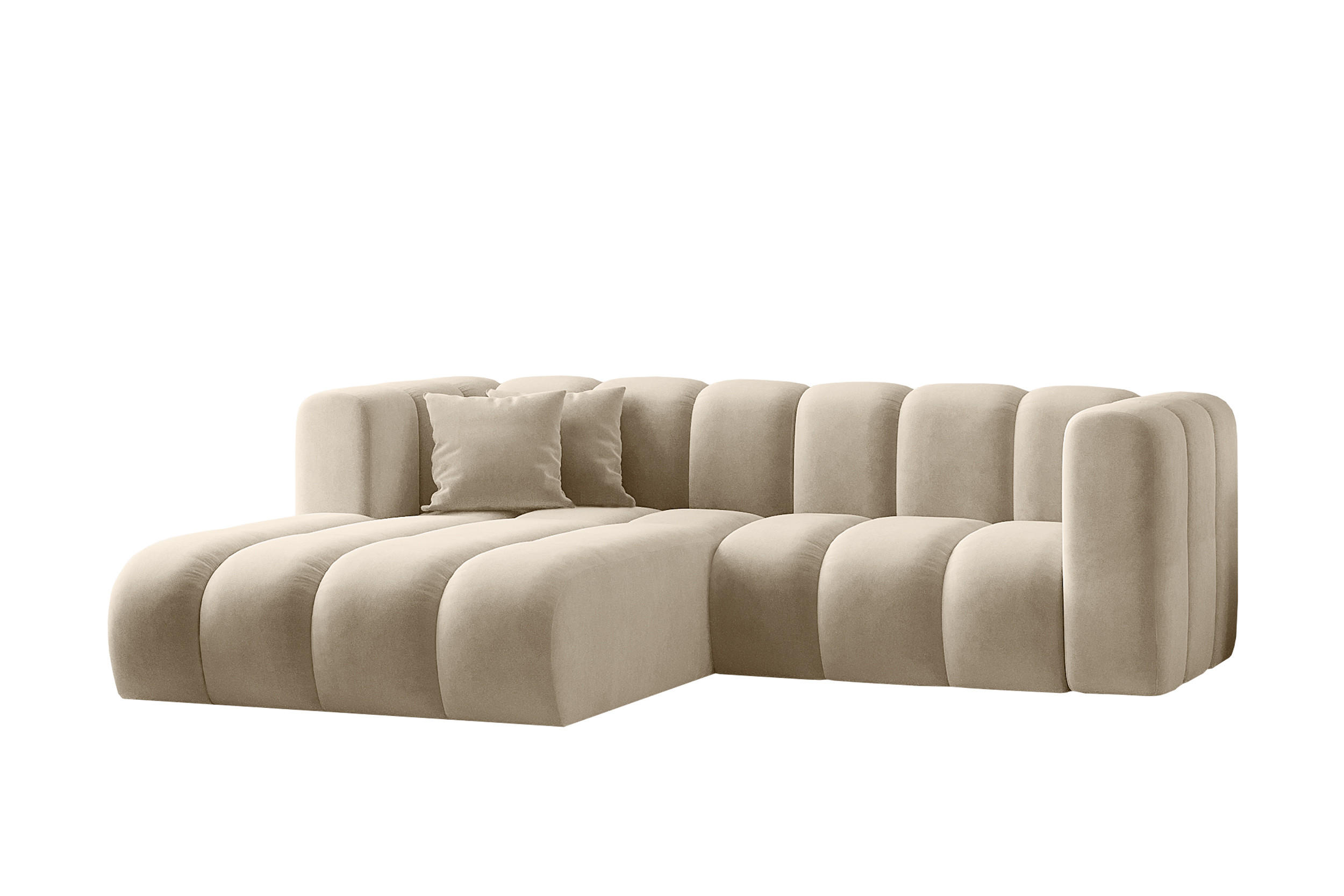 ECKSOFA L-from, Sofa Grand modular stoff Salvador Beige Links - Beige, Holz (179/227cm) - Kaiser Möbel
