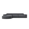 ECKSOFA links Jodie aus strukturiertem Stoff dunkelgrau 4 Sitzplätze - Dunkelgrau, Textil (166/284cm) - Micadoni