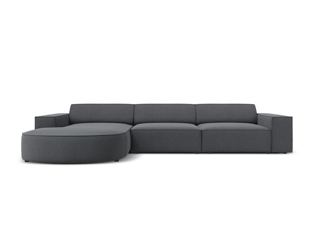 ECKSOFA links Jodie aus strukturiertem Stoff dunkelgrau 4 Sitzplätze - Dunkelgrau, Textil (166/284cm) - Micadoni