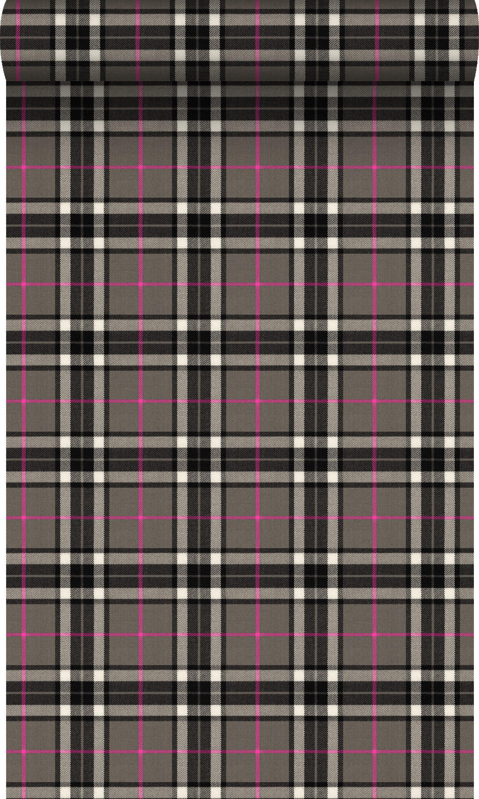 TAPETE Karomuster 53 cm x 10.05 m - Schwarz, Papier (53/1000cm) - Origin Wallcoverings