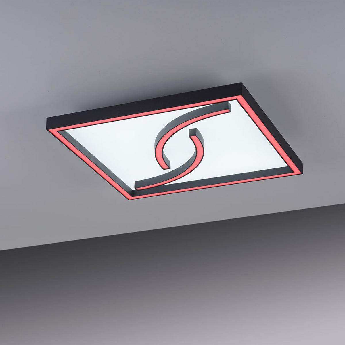 LED DECKENLEUCHTE Schwarz Metall - Schwarz, Metall (45/45/7.5cm)
