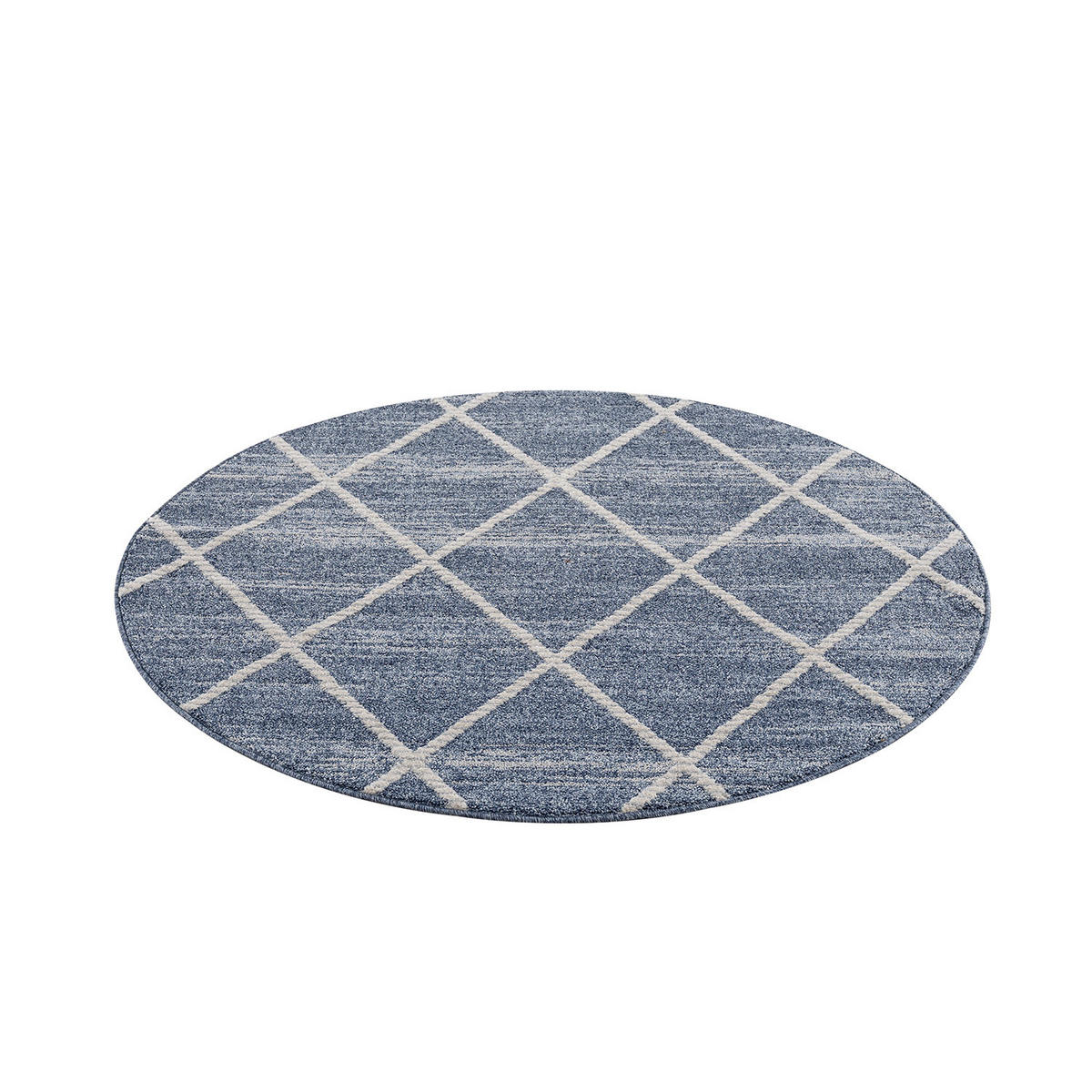 KURZFLOR-TEPPICH Art 2646 Blau 200x200 cm rund - Blau, Textil (200/200cm) - carpet city
