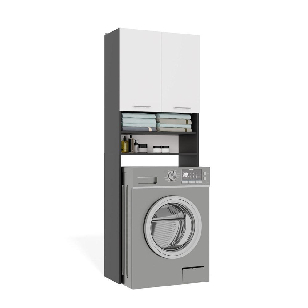 WASCHMASCHINENUMBAUSCHRANK C1 Anthrazit, Weiß 64/180/30 - Anthrazit/Weiß, Holzwerkstoff (64/180/30cm) - RAUMHIRSCH FURNITURE