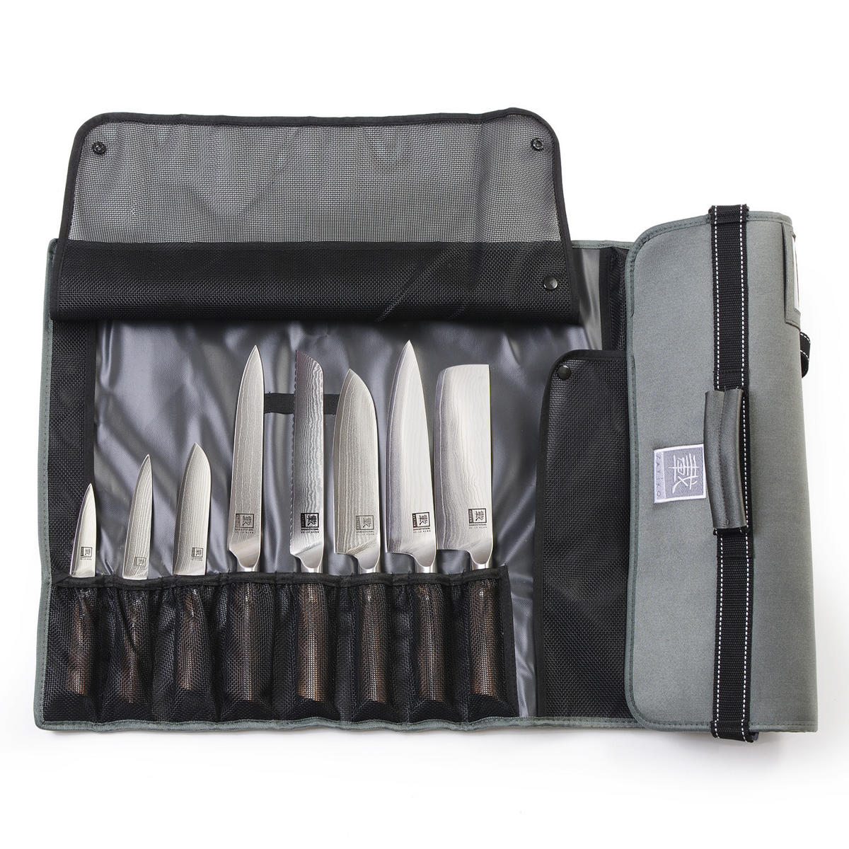 MESSERTASCHE GRAU 13 FÄCHER - Grau, Kunststoff (94/1/47cm) - Zayiko