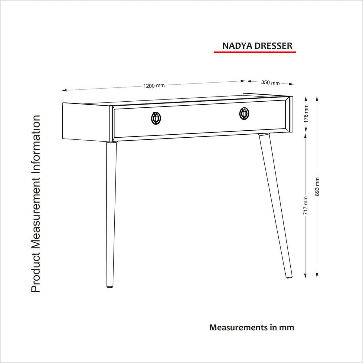KONSOLENTISCH Nadya Weiß Walnuss - Goldfarben/Walnussfarben, Holzwerkstoff (35/120/90cm) - moebel17