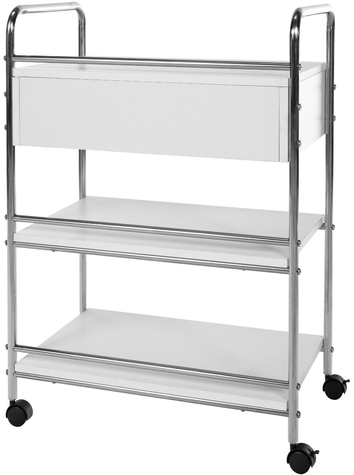 ROLLWAGEN KLIA Schublade & Ablagen Weiß - Weiß, Metall (59/82/36cm) - DELUKE