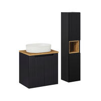 KOUPELNOVÝ NÁBYTEK 60cm Riva 2er-Set Černá a dřevěná - černá, kompozitní dřevo (60/57/40cm) - Petits-meubles