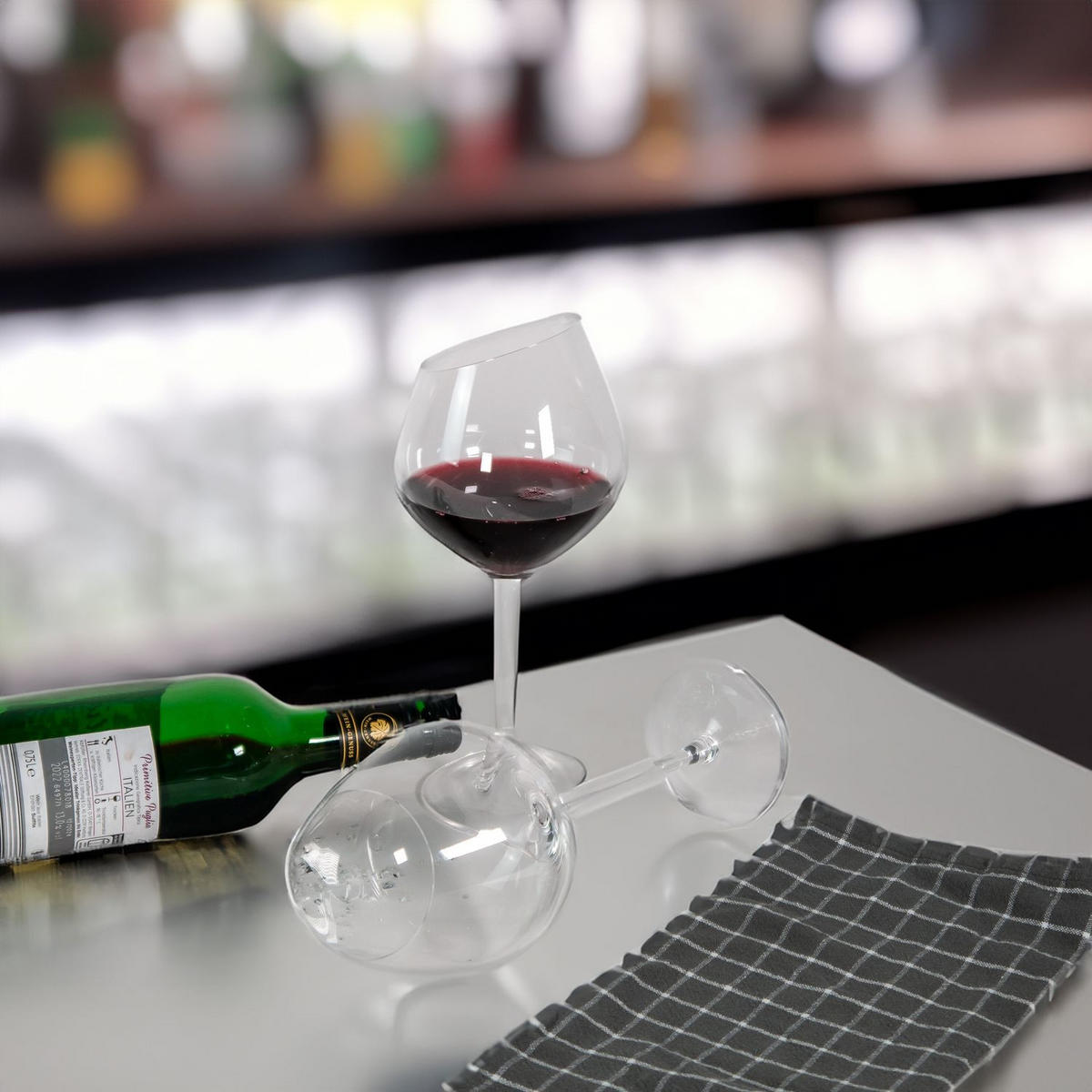 WEIN GLAS SET moderne Kante 470 ml (4er-Set) - Transparent, Glas (0.47L) - Intirilife