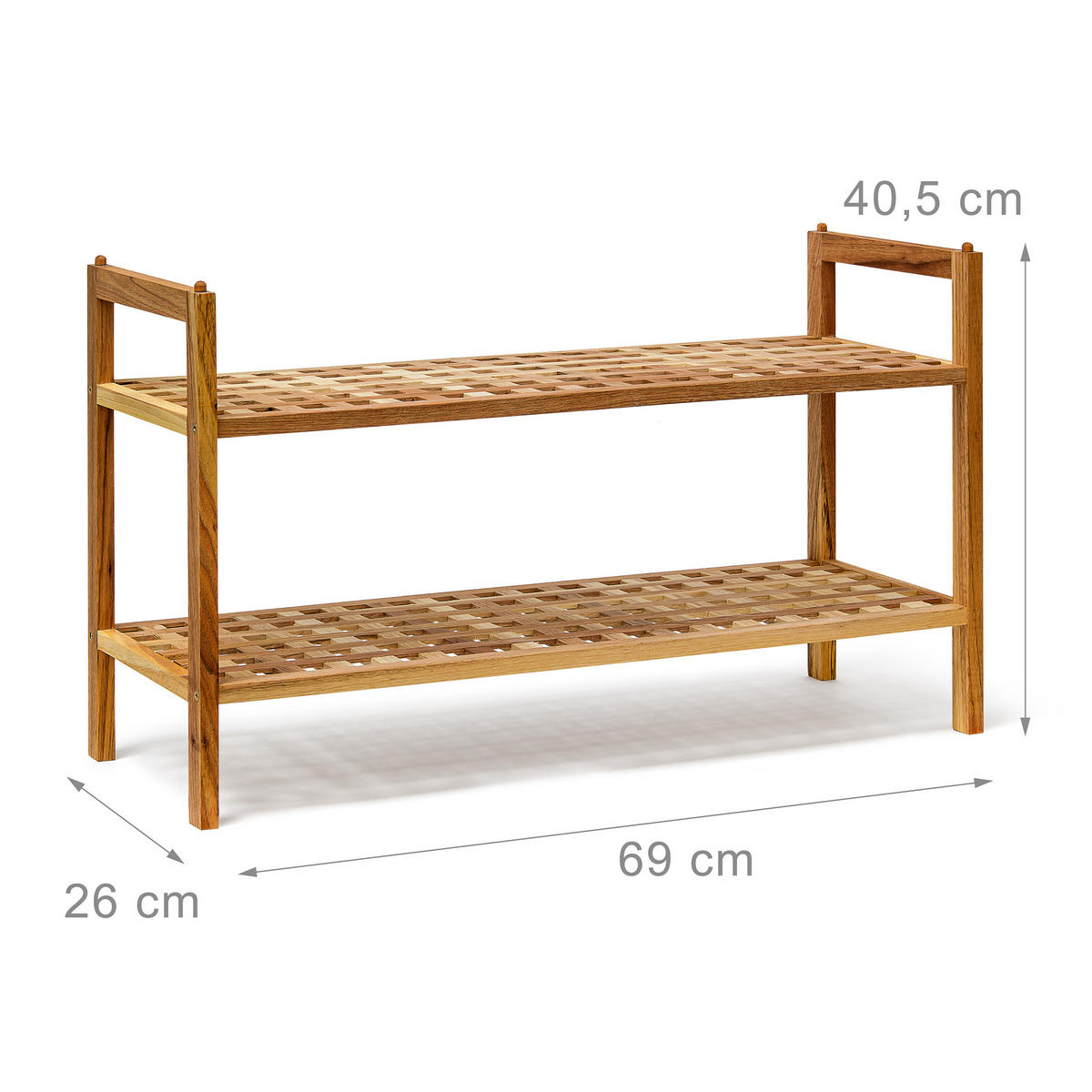 SCHUHREGAL - Hellbraun, Holz (69/40.5/26cm) - Relaxdays