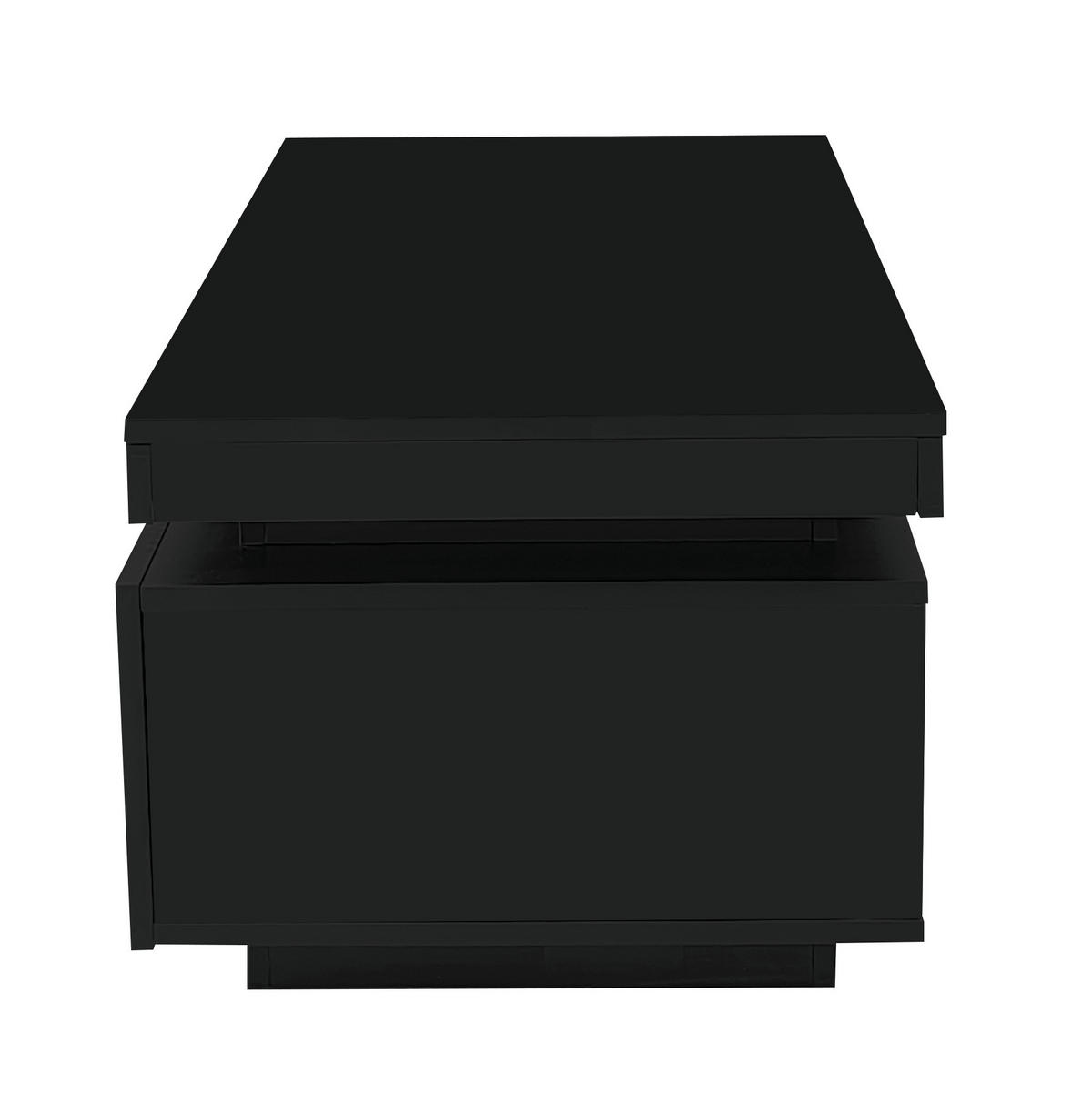 COUCHTISCH aus Spanplatte 100x50x40,3 cm in Schwarz mit LED-Beleuchtung - Schwarz, Holzwerkstoff (100/50/40.3cm) - Modfu