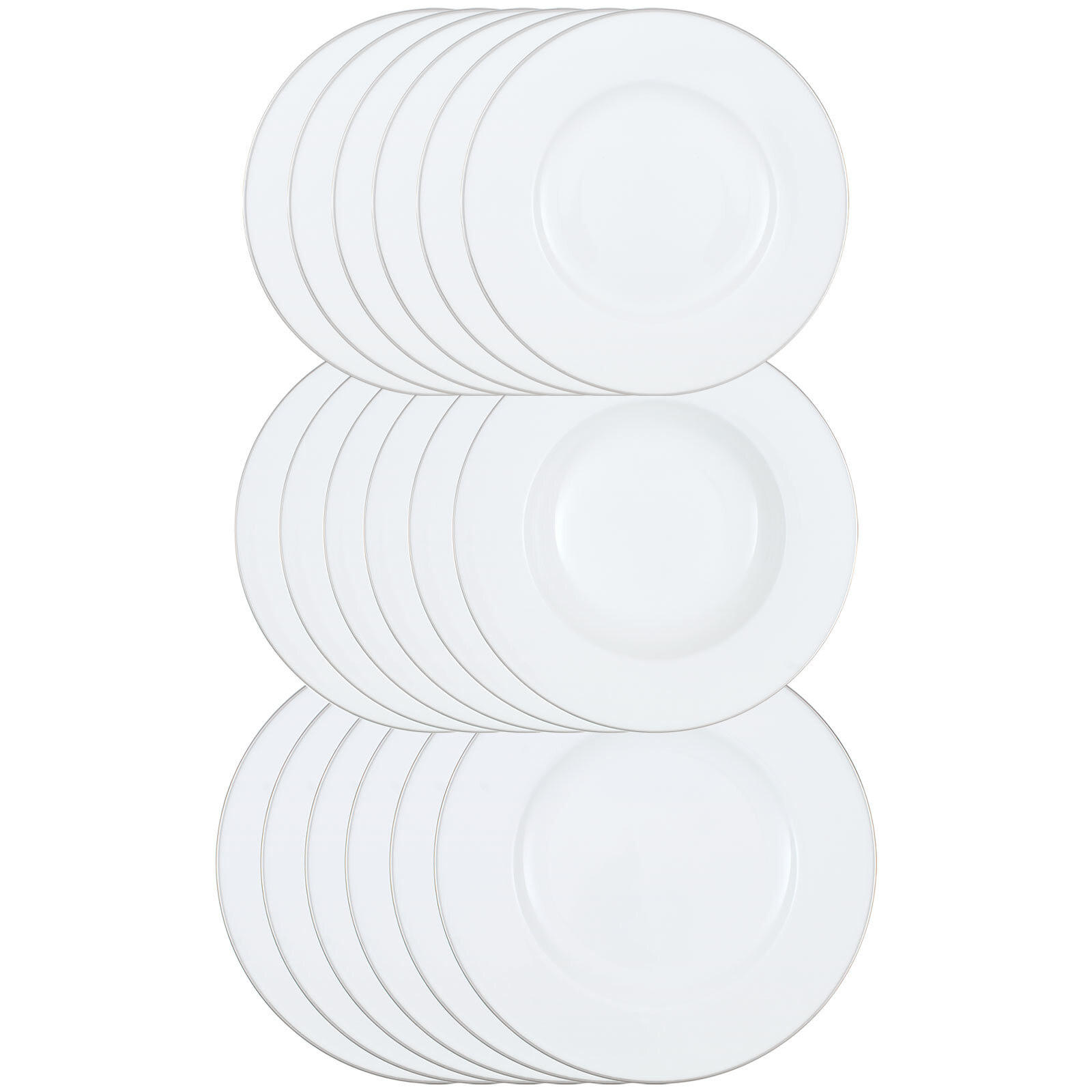 TELLERSET Anmut Platinum No.1 weiß 18er Set - Weiß, Keramik (1/1/1cm) - Villeroy & Boch