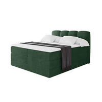 BOXSPRINGBETT mit Matratze H3/H4 - NINA KING - 160x200 cm Grün - Waldgrün, Holzwerkstoff (160/200cm) - ALTDECOR