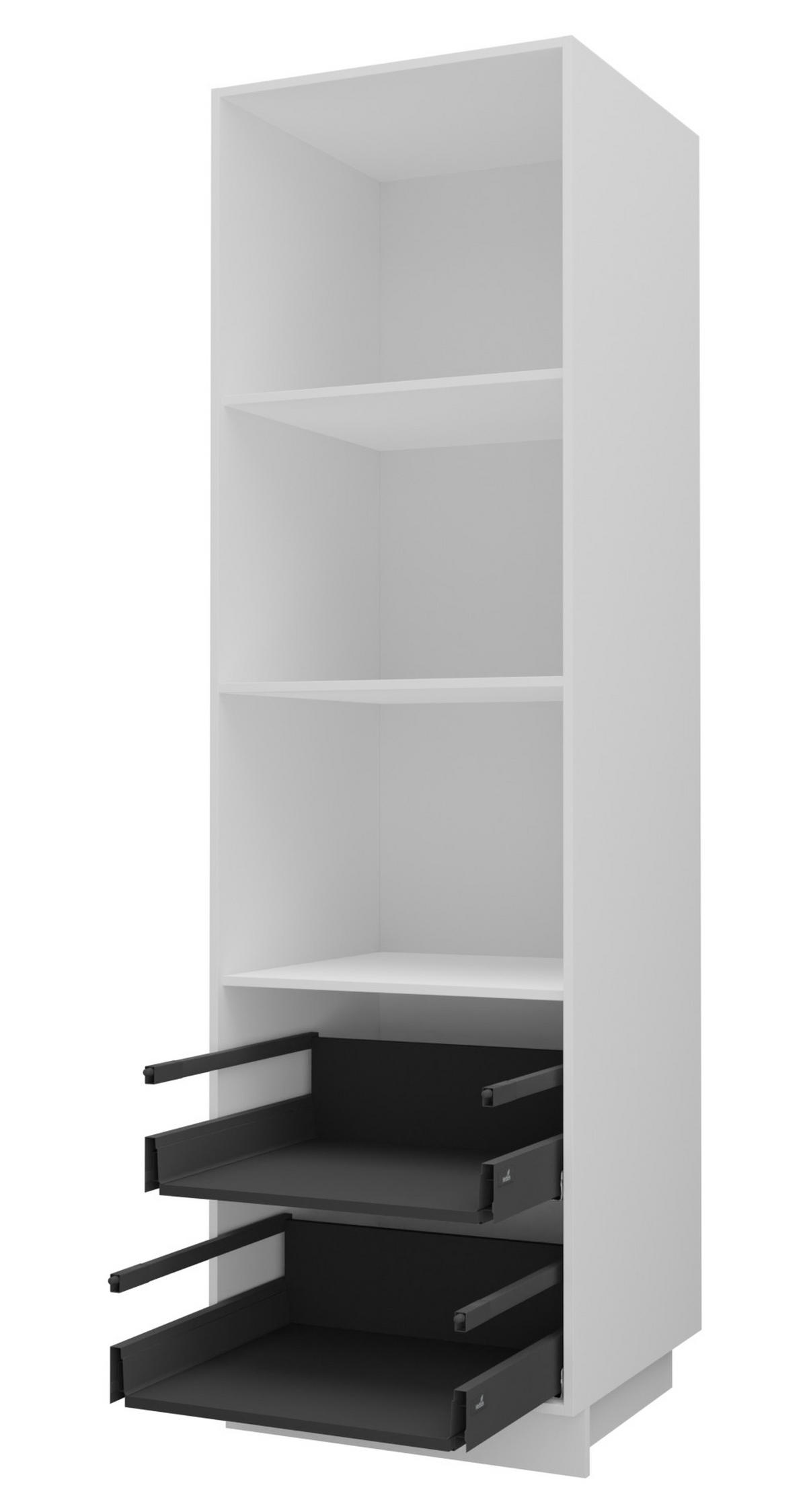BACKOFEN-HOCHSCHRANK Kvantum D14/RU/2A/284 Vanille Matt / Weiß Matt 60 / 59 / 207cm - Creme/Weiß, Holz/Holzwerkstoff (60/207/59cm) - Feldmann-Wohnen