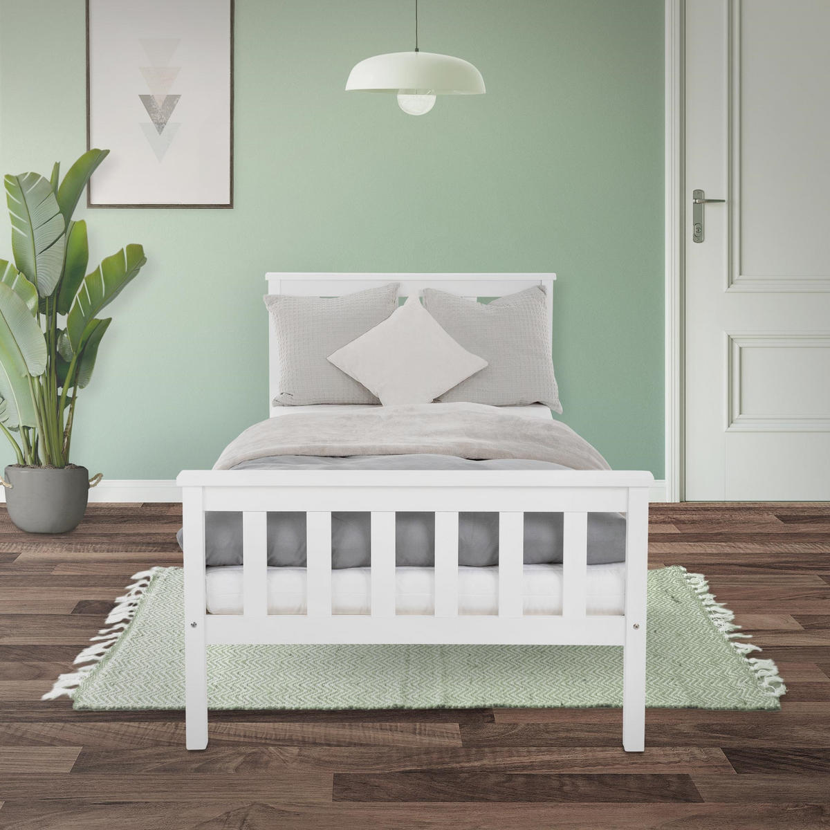 BETTGESTELL 206/98/80 cm - Weiß, Holz - ML-DESIGN
