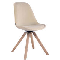 ESSZIMMERSTUHL Troll Samt, Gestell Buchenholz Square Natura Creme - Naturfarben, Holz/Buchenholz (48/84/56cm) - TPFLiving