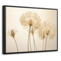 LEINWAND Bilder mit Rahmen - Sonnenlicht - Löwenzahn - Botanisch - Blumen - 40x30 - Creme, Textil (40/30cm) - MuchoWow