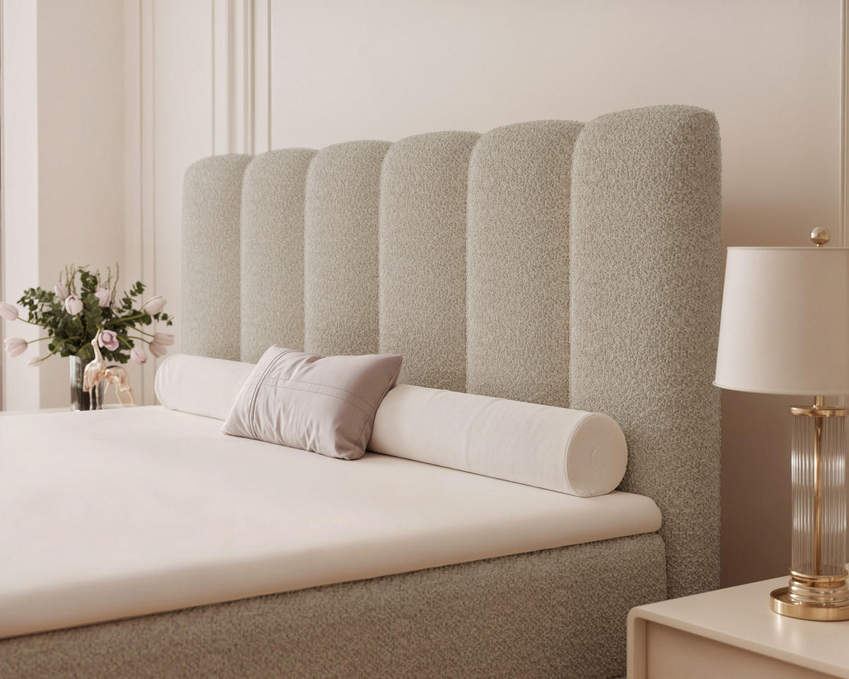 BOXBETT FERRERO 160/200 cm, in Creme, mit Matratze - Creme, Textil (160/200cm) - Idohome