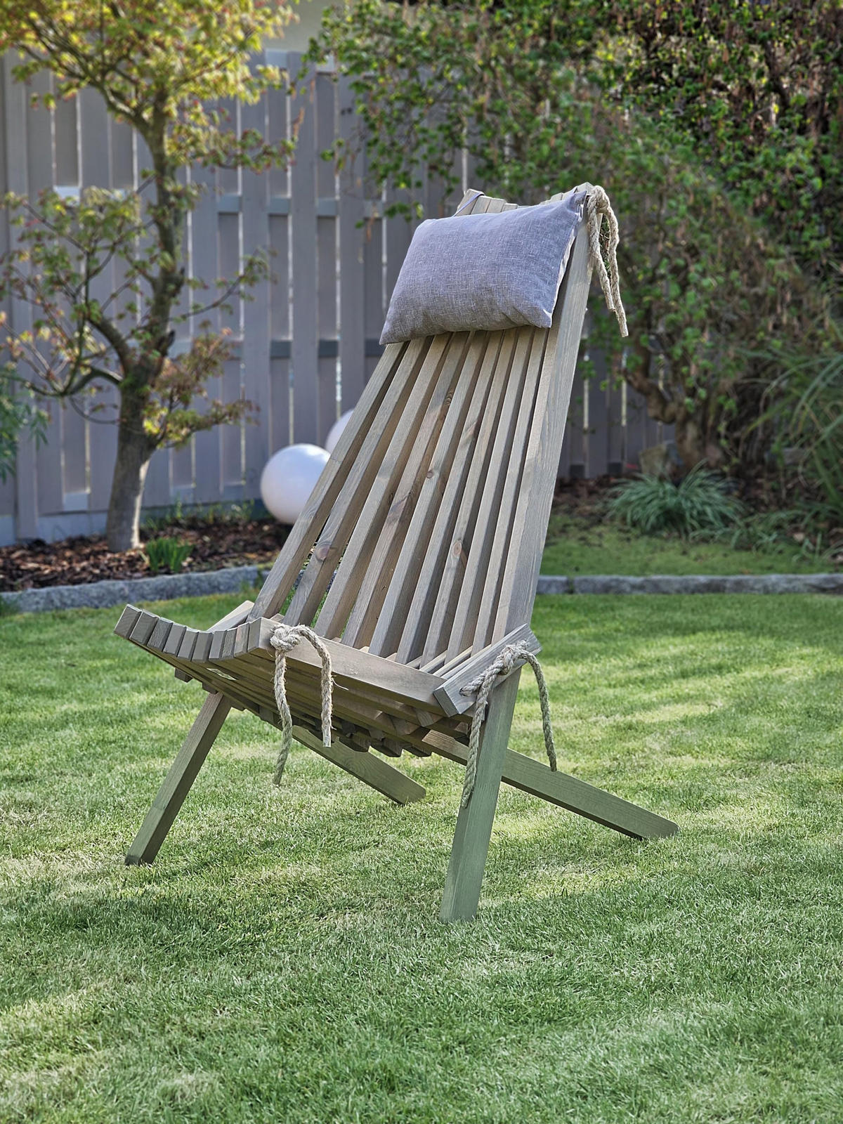 LIEGESTUHL Sonja Aschgrau Kiefer Gartenstuhl Relaxsessel Gartenliege - Grau, Holz (69/104/93cm) - DELUKE