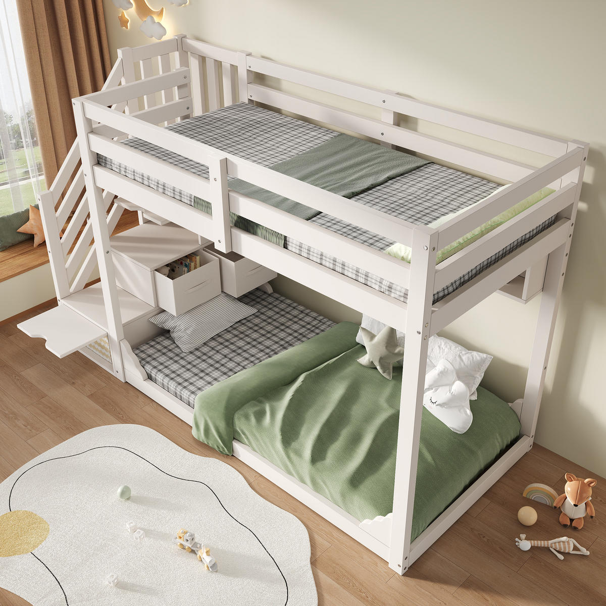 ETAGENBETT AB30395678W Weiß - Weiß, Holz (90/200cm) - ComfortXL